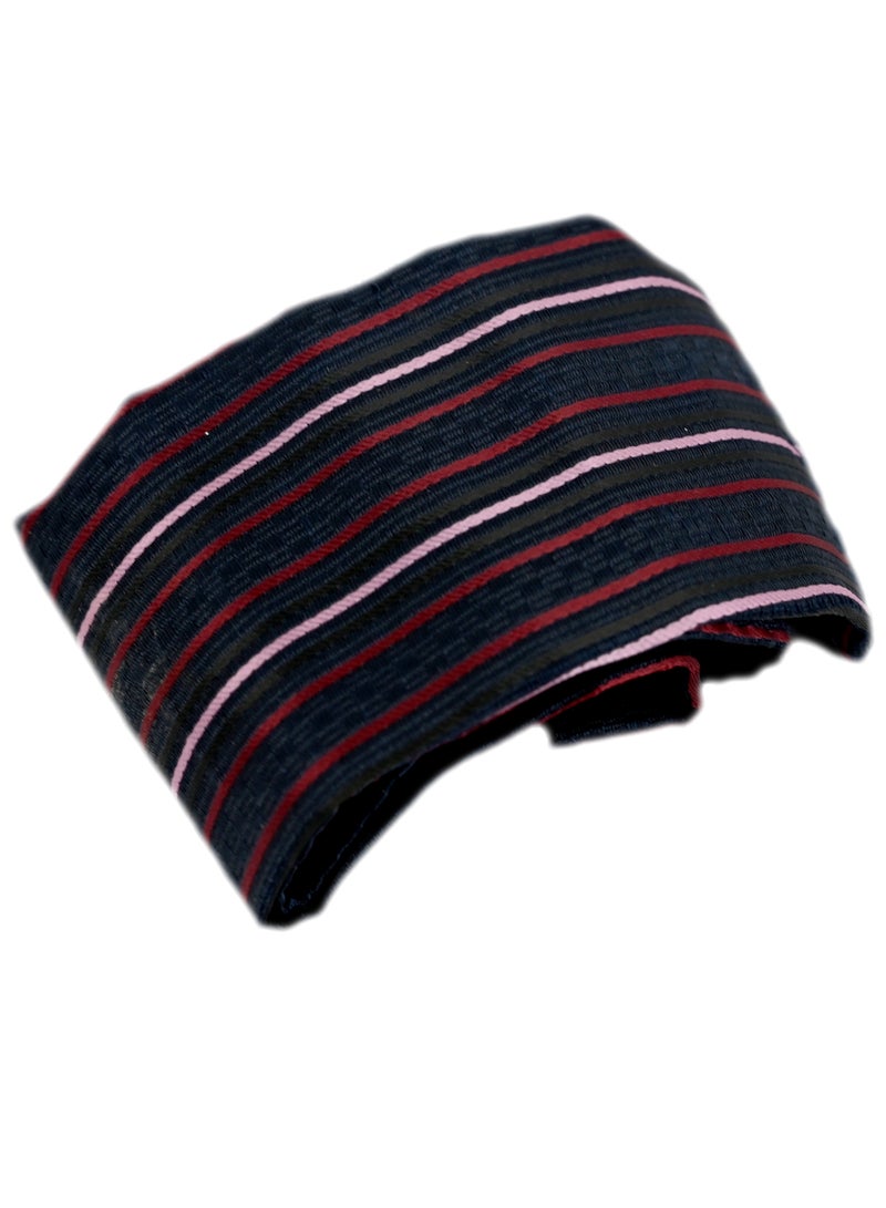 Black Striped Tie Cufflink Gift Set For Men For Special Occasions Includes Pocket Square Cufflinks, Striped Cufflink Handkerchief Set, And Pocket Square Tie Cufflink Set  - Image 2