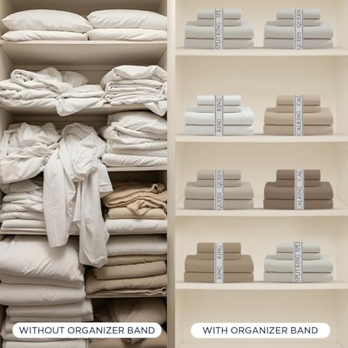 Therapedic 100% Egyptian Cotton Queen 6-Piece Sheet Set – Naturally Cooling & Breathable Sateen, Preshrunk Garment Wash, 16" Deep Pocket Fitted Sheet, Bonus Pillowcases, Soft & Durable - Fog - Image 5