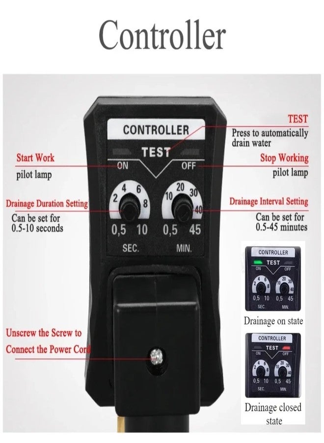 Walfront G1/2 DN15 230V Automatic Timed Water Electronic Timed Drain Valve for Air Compressor Condensate Management(230V) - Image 3