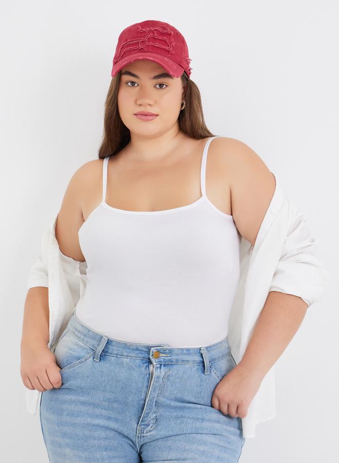 Styli Plus Size White Strappy Tank Top - Image 1