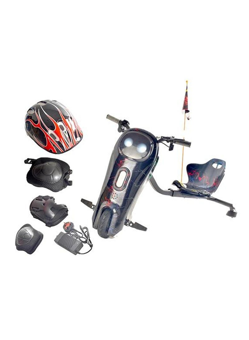 Rally 3 Wheels Electric Drift Scooter With Helmet Kit Knee Guard And Elbow