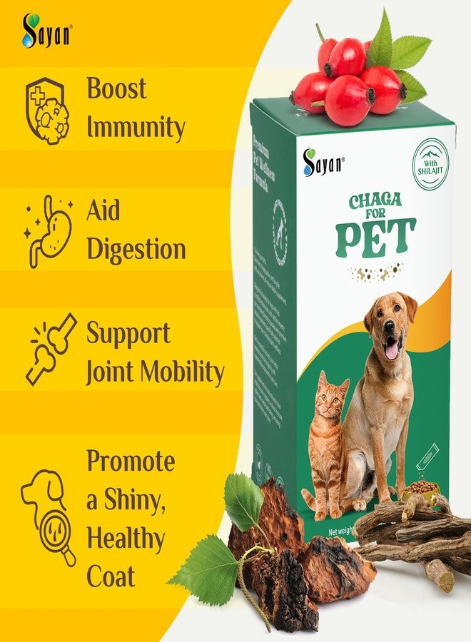 Sayan Chaga + Shilajit Pet Supplement (30 Sachets) – All-Natural Adaptogen Blend for Dogs & Cats – Immune, Joint, Energy & Digestive Support – Herbal Blend – 100% GMO-Free, Vet-Formulated - Image 4