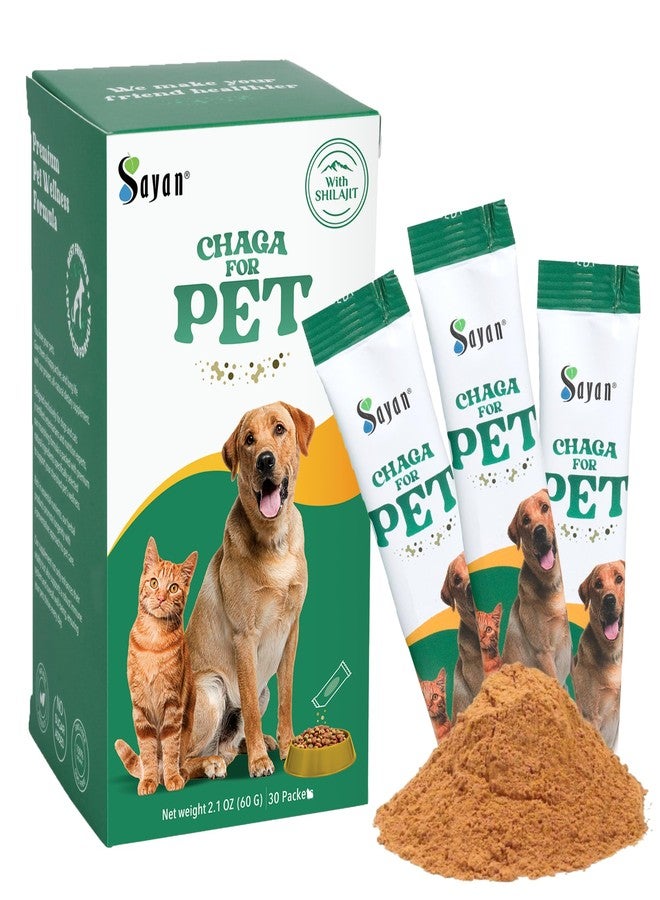 Sayan Chaga + Shilajit Pet Supplement (30 Sachets) – All-Natural Adaptogen Blend for Dogs & Cats – Immune, Joint, Energy & Digestive Support – Herbal Blend – 100% GMO-Free, Vet-Formulated - Image 1