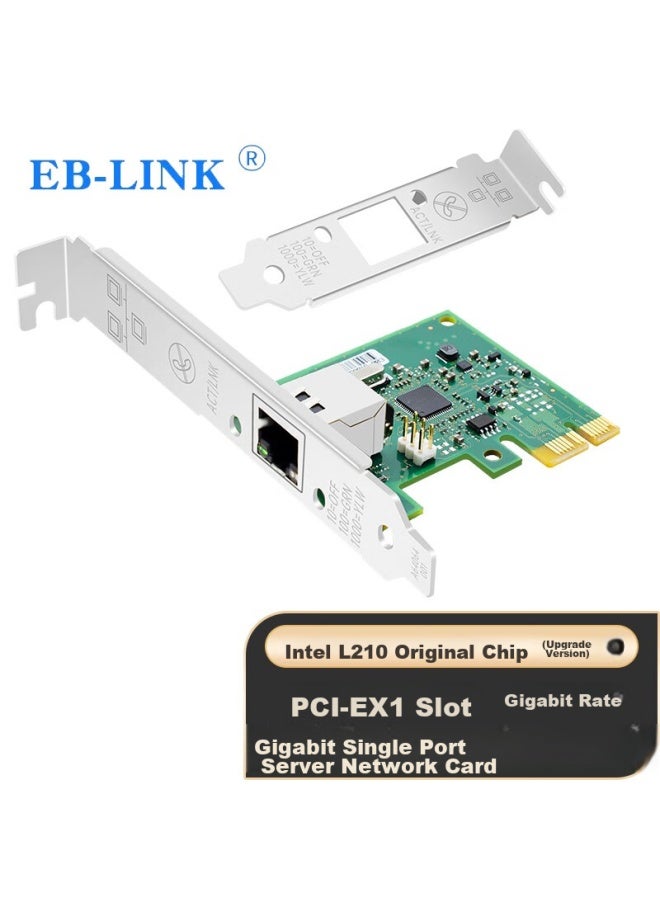 Eb-link Intel I210 Chip Pci-e X1 Gigabit Single-port Desktop Wired Network Card Server, Supports Linux Upgraded Version - Image 1