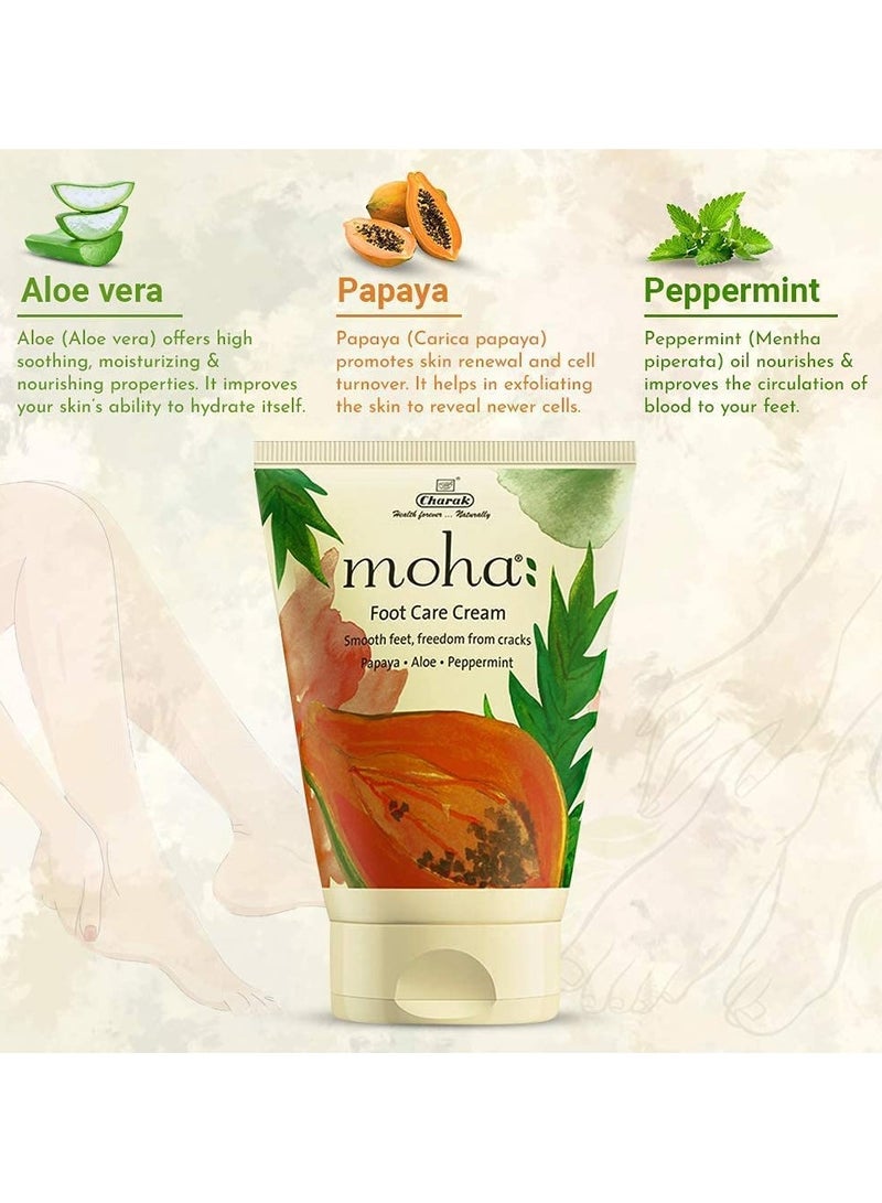 moha: Foot Cream For Rough, Dry and Cracked Heel, Feet Cream For Heel Repair With Benefits Of AleoVera, Papaya & Peppermint (50 g (Pack of 1)) - Image 5