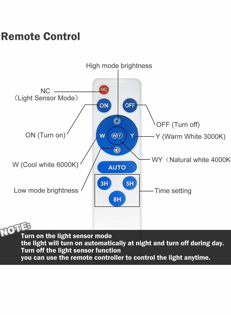 Excefore Solar Pendant Light with Remote Control Wireless Control IP67 Waterproof 3 Colors Solar Shed Light for Garden, Gazebo, Yard, Courtyard, Balcony - Image 4
