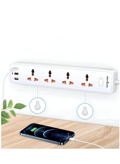 Next Life 3 Meter Power Extension Cord 4-Power Socket with 3 USB Charger Station, Office Supplies Protected Extension Cable, Fire Retardant Multi-Plug Tower, Switched Power Strip  - Image 1
