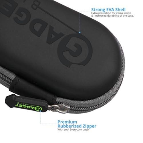 GadgetBite Earphone Case Pouch Ethylene Vinyl Acetate (EVA) Mini Pocket Storage Carry Case Travel Organizer for Earphones Charging Cable Pen Drives Memory SD TF Cards Headphones - Black - Image 5