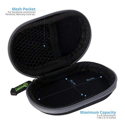 GadgetBite Earphone Case Pouch Ethylene Vinyl Acetate (EVA) Mini Pocket Storage Carry Case Travel Organizer for Earphones Charging Cable Pen Drives Memory SD TF Cards Headphones - Black - Image 3