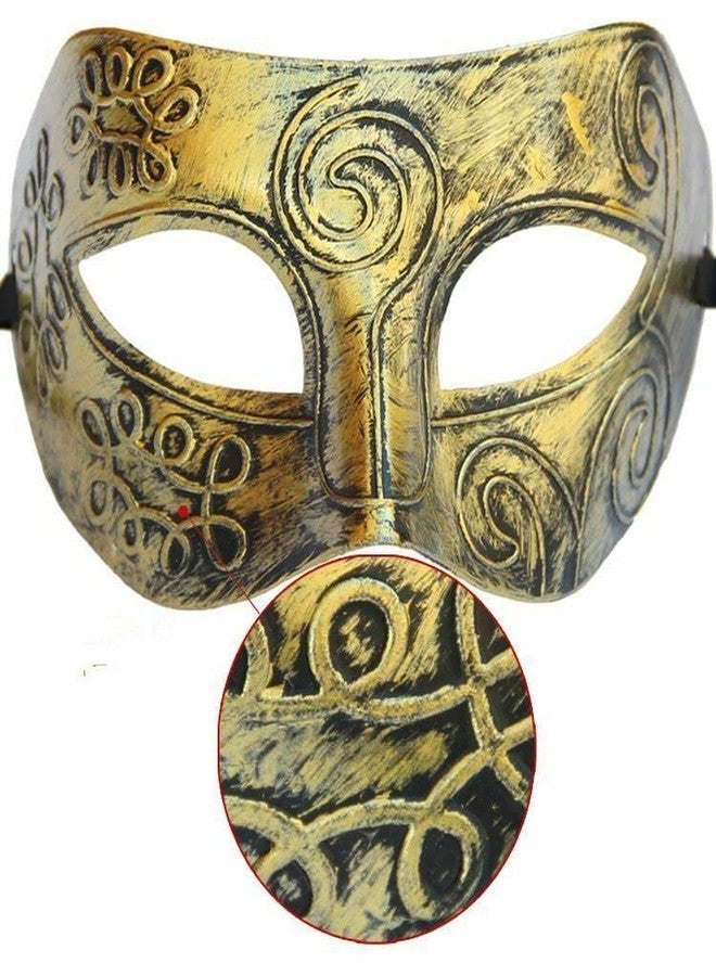 PartyToko Men's Archaize Venetian Style Theater Masquerade Mask Cool Boy's Charming Gold Unique Prom Party Mask New 1pcs - Image 5
