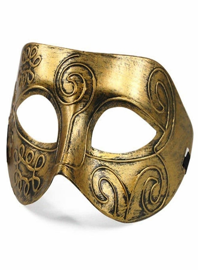 PartyToko Men's Archaize Venetian Style Theater Masquerade Mask Cool Boy's Charming Gold Unique Prom Party Mask New 1pcs - Image 4