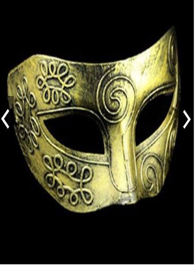 PartyToko Men's Archaize Venetian Style Theater Masquerade Mask Cool Boy's Charming Gold Unique Prom Party Mask New 1pcs - Image 2