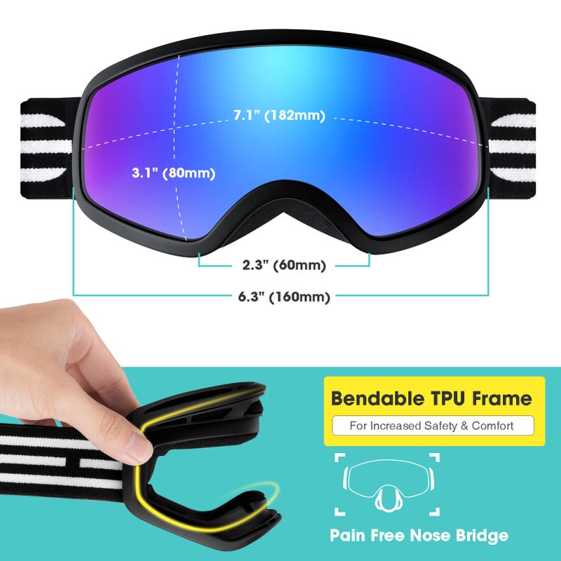 EasYoung Kids Ski Goggles Snowboard Goggles for Children, Youth, Boys & Girls 3-15 - Image 3