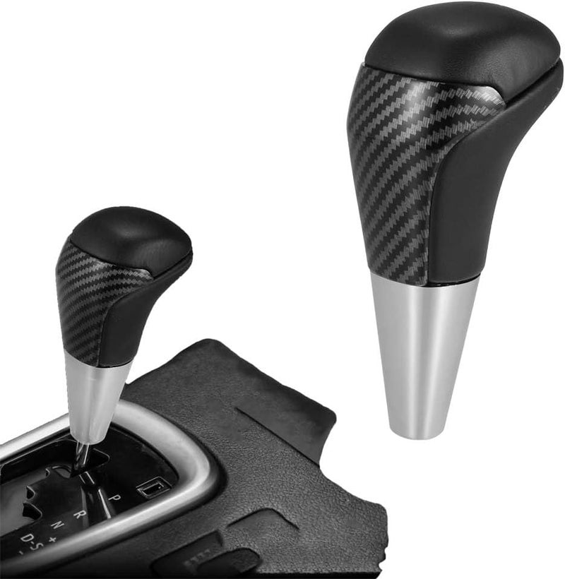 Luckam Automatic Gear Shift Knob for Toyota Land Cruiser 4Runner 2003-2021, for Tundra for Lexus LX Black Faux Leather Carbon Fiber Pattern - Image 1