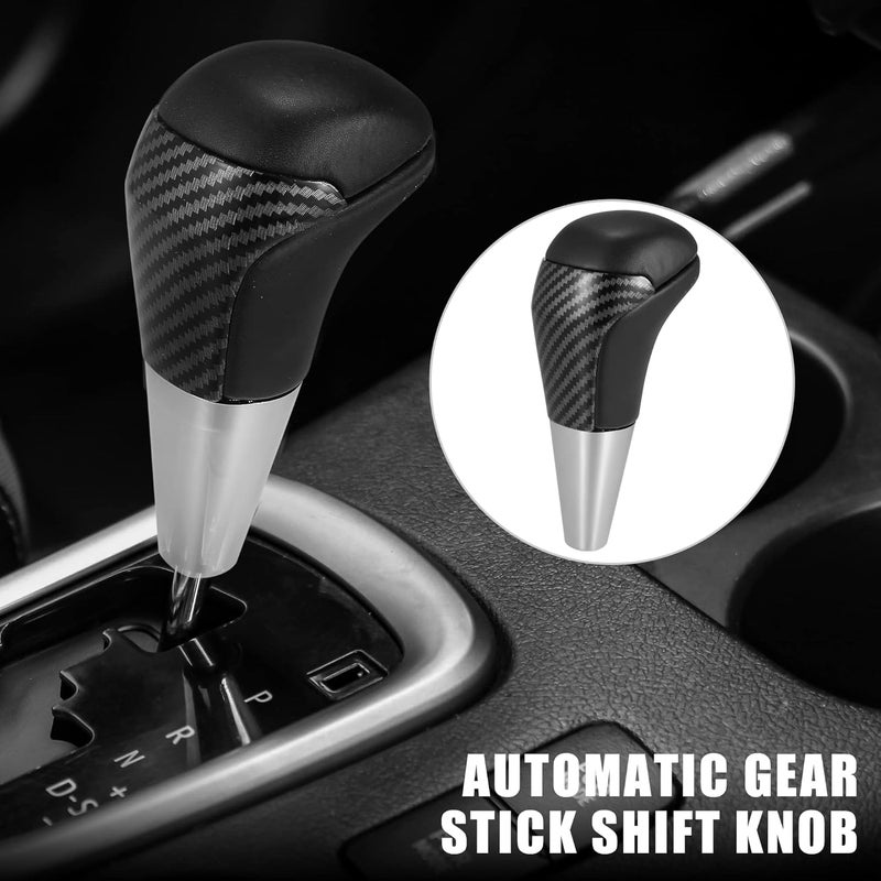 Luckam Automatic Gear Shift Knob for Toyota Land Cruiser 4Runner 2003-2021, for Tundra for Lexus LX Black Faux Leather Carbon Fiber Pattern - Image 3