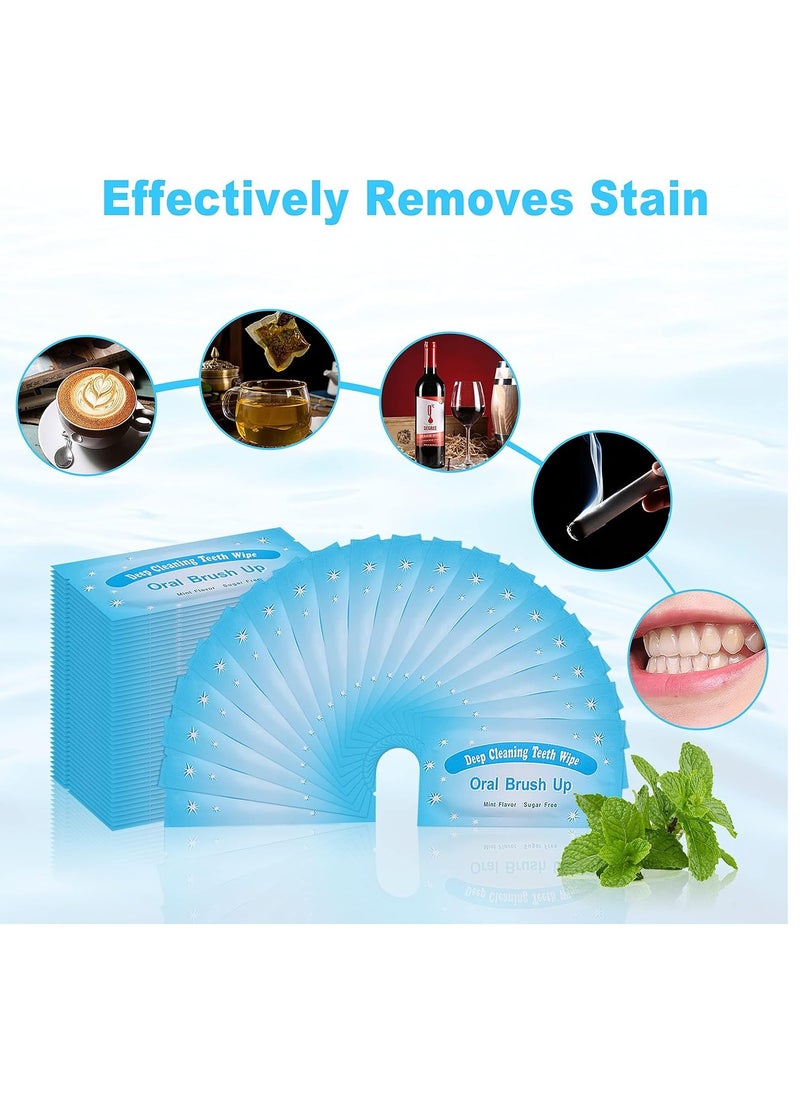 Bluejw 50 Pcs Teeth Cleaning Tablets, Disposable Finger Brush Teeth Wipes Bulk Finger Toothbrush Textured Surface Deep Teeth Cleaning Finger Wipes Oral Wipes for Adults Teeth Mouth  - Image 4