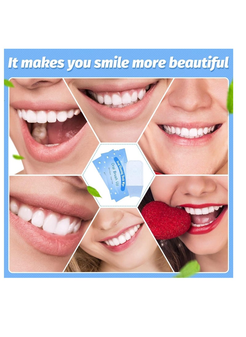 Bluejw 50 Pcs Teeth Cleaning Tablets, Disposable Finger Brush Teeth Wipes Bulk Finger Toothbrush Textured Surface Deep Teeth Cleaning Finger Wipes Oral Wipes for Adults Teeth Mouth  - Image 5
