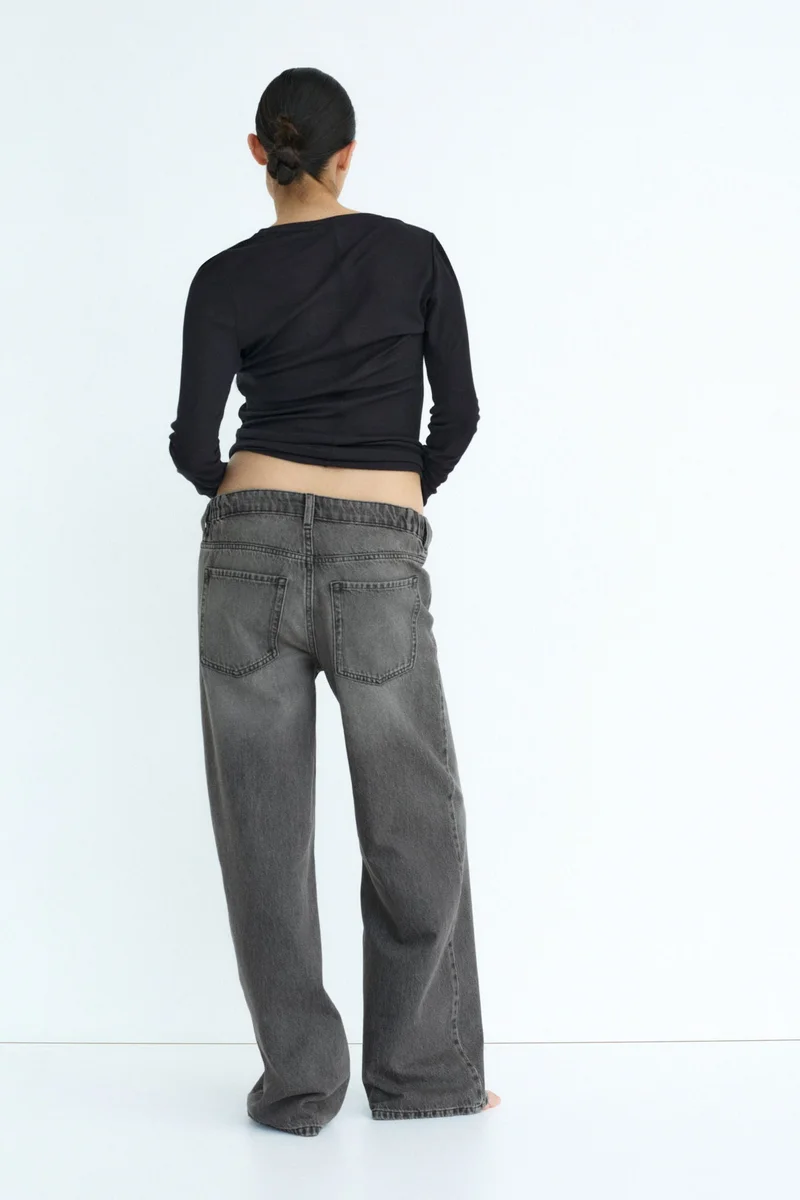 H&M  MAMA Wide Low Waist Jeans for Women | Best Price UAE