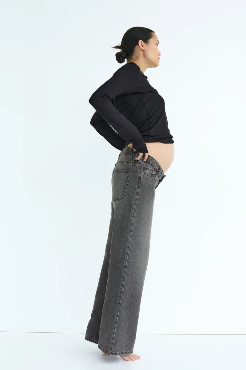 H&M  MAMA Wide Low Waist Jeans for Women | Best Price UAE