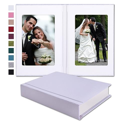 Pssoss Small 4x6 Photo Album with Writing Space Holds 30 Photos Ideal for Wedding Theme-Album and Baby Photo Album (White) - Image 1