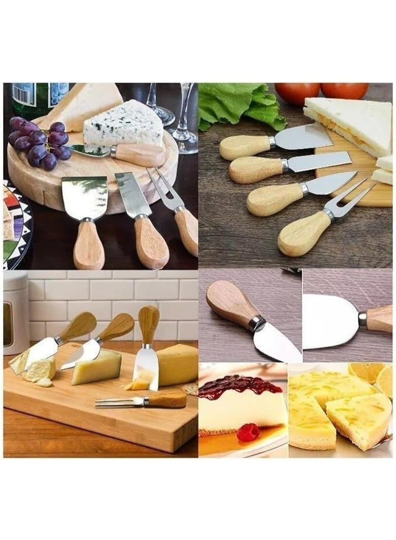 طقم قطّاعات الجبنة والبيتزا والحلويات مع شوكة – 6 قطع – أدوات تقديم وتقطيع عملية ومتينة M - Image 1