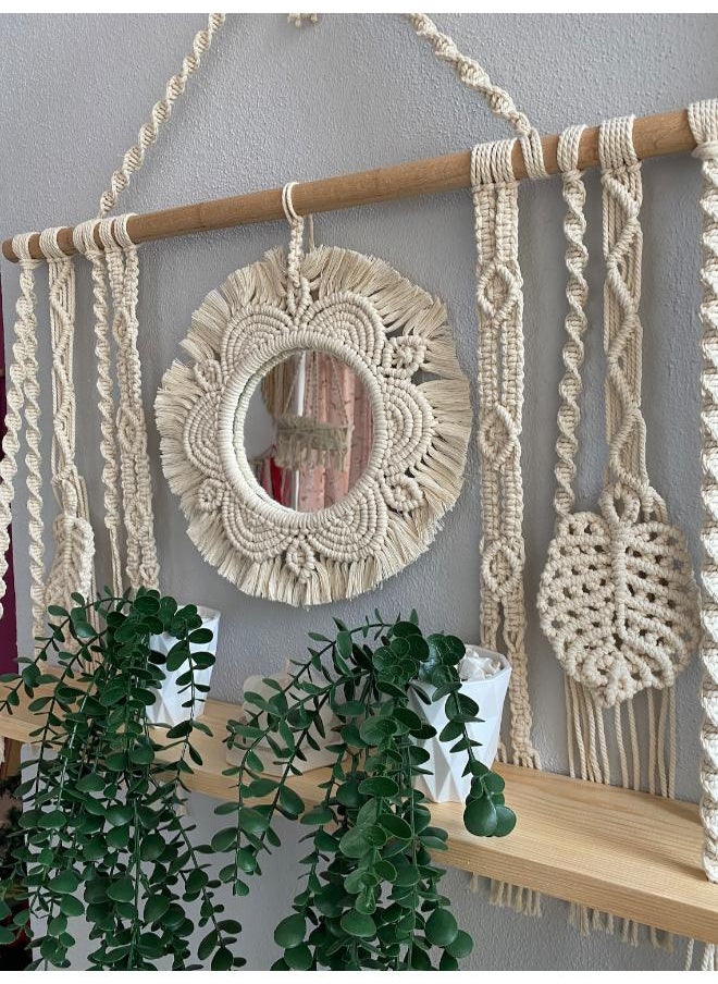Antikiano Wooden Wall Shelf, Macrame Shelf, Living Room Decor, Stand Bookshelf.  - Image 3