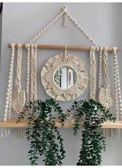 Antikiano Wooden Wall Shelf, Macrame Shelf, Living Room Decor, Stand Bookshelf.  - Image 1