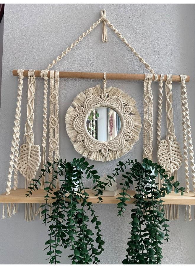 Antikiano Wooden Wall Shelf, Macrame Shelf, Living Room Decor, Stand Bookshelf.  - Image 1