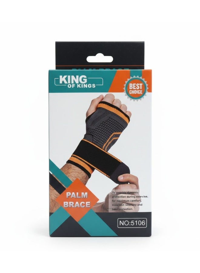 OMG King of Kings Palm Brace Wrist Support Adjustable Compression Black 1 Piece - Image 1