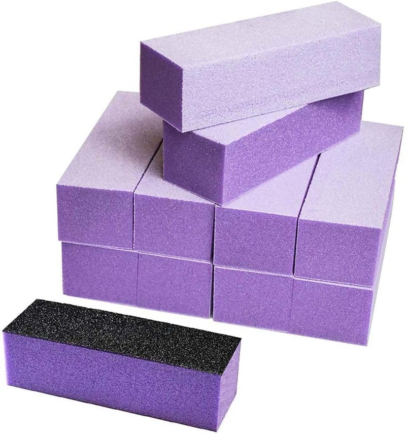 Karlash Nail Buffer Sanding Block Polisher Buffing File Nail Art Manicure Pedicure File Purple White 60100 - Image 1