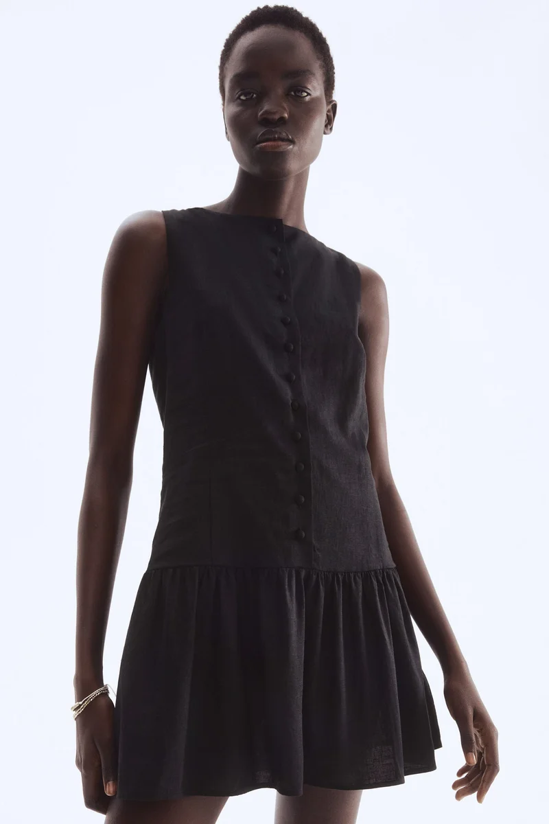 H&M Off-the-shoulder poplin dress