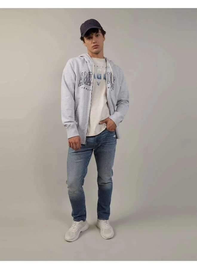 امريكان ايجل AE Fleece Logo Graphic Zip-Up Hoodie