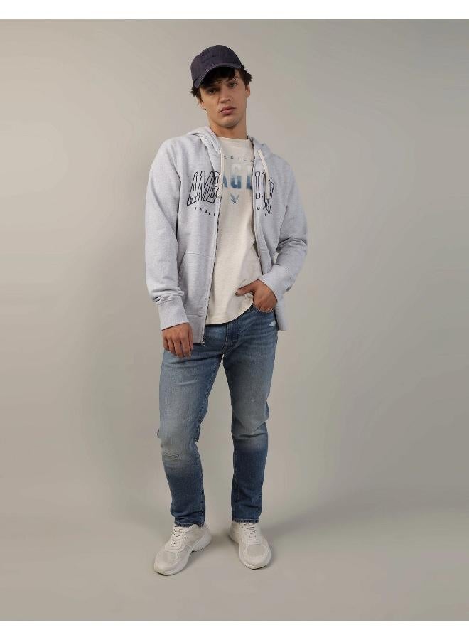 American Eagle AE Fleece Logo Graphic Zip-Up Hoodie - Image 1