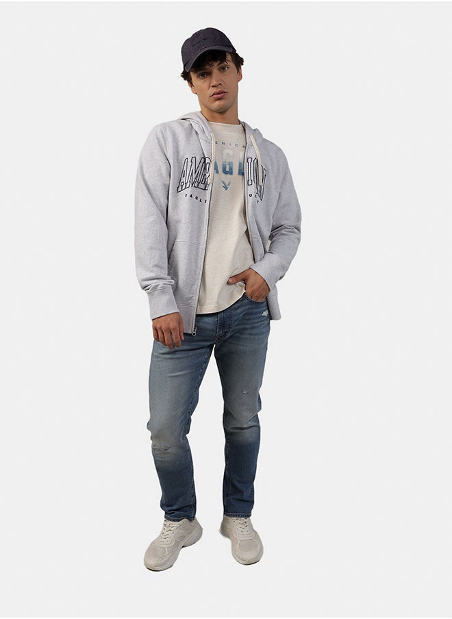 American Eagle AE Fleece Logo Graphic Zip-Up Hoodie  - Image 1