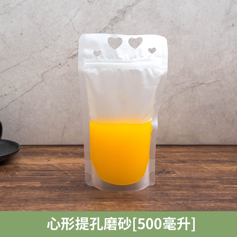 Generic Disposable Beverage Pouches Matte Stand-up 500ML Love Portable (100) 