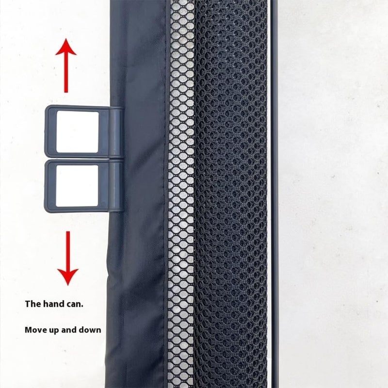 Retractable Dog Gate for Small Pet Stair Barrier Flexible Indoor Outdoor Use Fit Narrow Space Childproofing Hallways (Black, 130x78cm) - Image 4