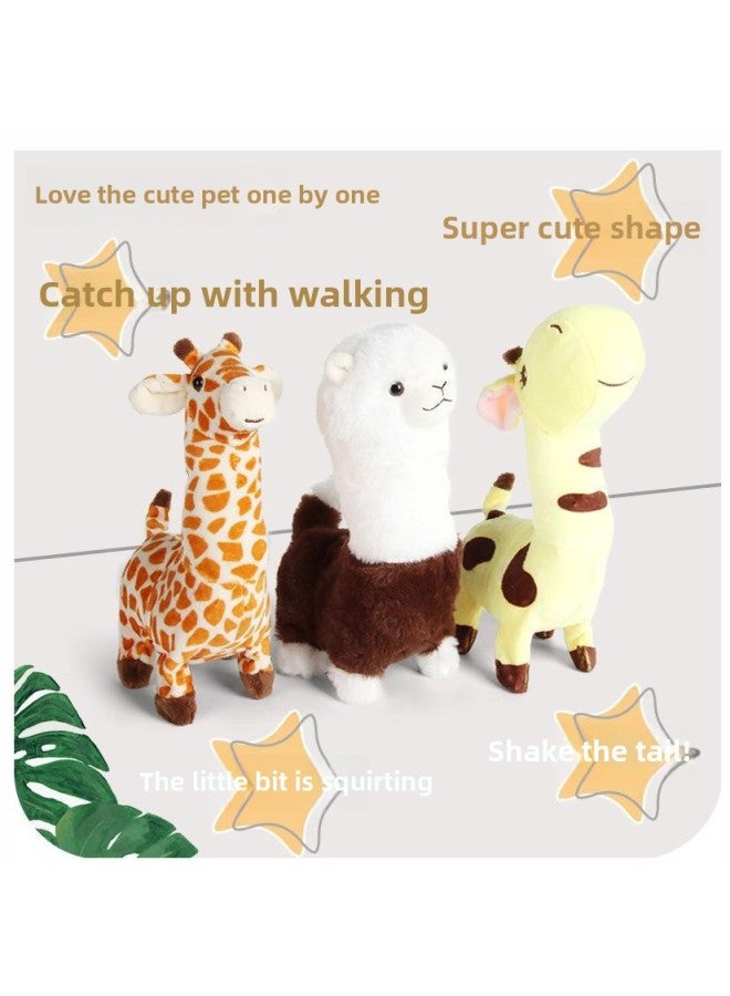 Giraffe Electric Plush Doll Children's Toy Belt Concert Talking Stretch Neck Wagging Tail Alpaca Animal-Color:Leopard Print Giraffe [walking Can Stretch Neck With Music Wagging Tail]]  - Image 5