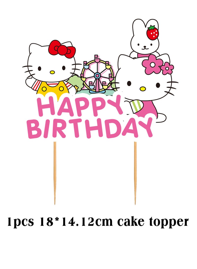 مستلزمات تزيين حفلات أعياد الميلاد من HelloKitty مكونة من 34 قطعة من البالونات الوردية على شكل علم الأميرة - Image 5