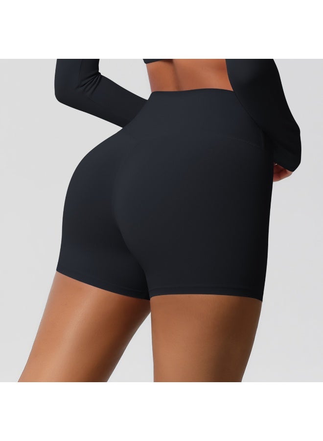 شورت يوغا نسائي بخصر مرتفع ورفع للمؤخرة، درزة داخلية 3 بوصات، بفرشاة مزدوجة للجري واللياقة البدنية - Image 2