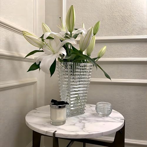 MCMCNCUIU Crystal Glass Vase, Large Crystal Vases for Flowers, Large Flower Vase, Clear Modern Vases for Living Room, Bedroom, Kitchen, Dining Table, Mantle, Wedding, 11 Inches - Image 3