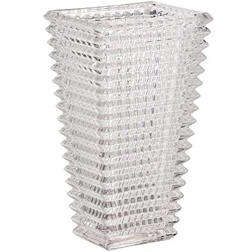 MCMCNCUIU Crystal Glass Vase, Large Crystal Vases for Flowers, Large Flower Vase, Clear Modern Vases for Living Room, Bedroom, Kitchen, Dining Table, Mantle, Wedding, 11 Inches - Image 1