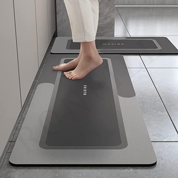 RONFILD Kitchen Mat AntiSlip Waterproof Soft Diatomite Mat Kitchen Floor Mat OilProof Long Kitchen Carpet Floor Mat Kitchen Rug Set of 240cm x 60 cm 40cm x 120cm Rectangular Bath Mat - Image 1