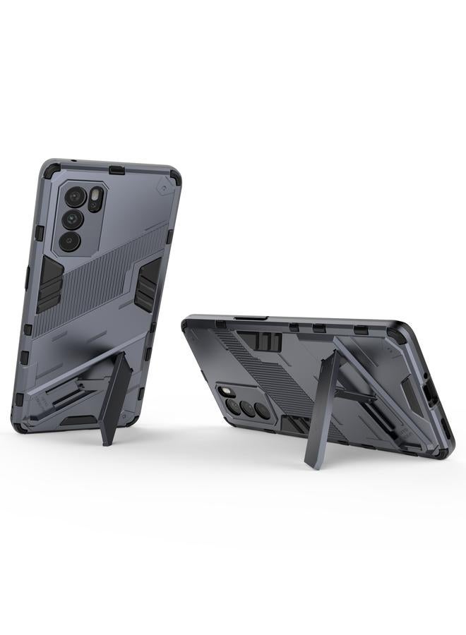 اس-توب جراب لهاتف OPPO Reno6 Pro 5G Punk Armor 2 في 1 PC + جراب TPU مقاوم للصدمات مع حامل غير مرئي - Image 4