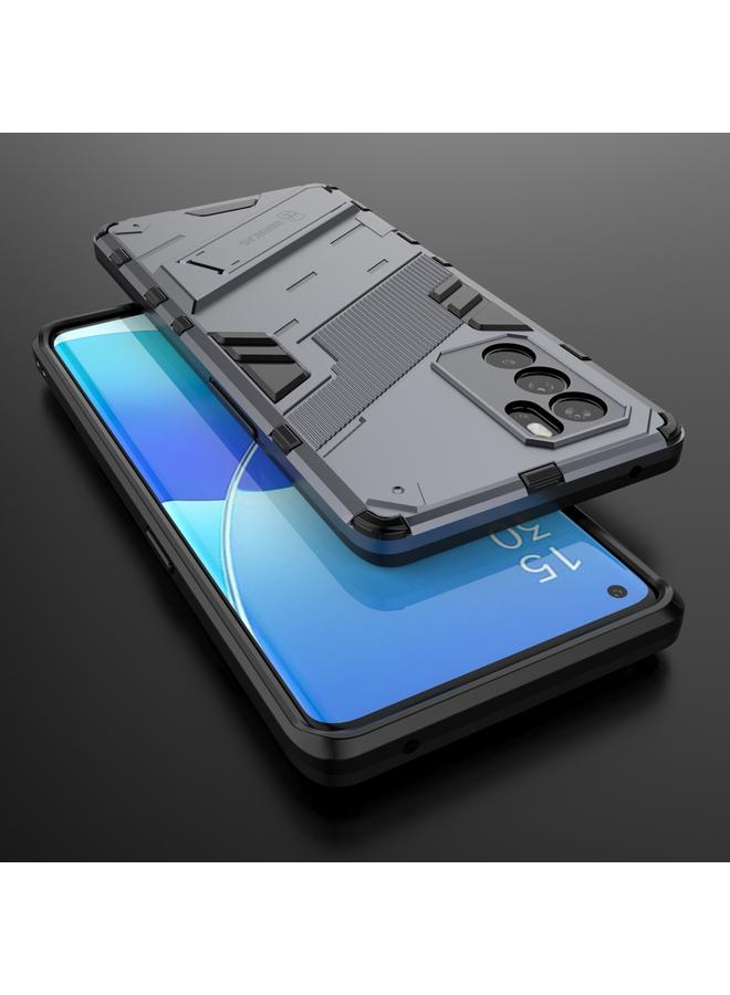 اس-توب جراب لهاتف OPPO Reno6 Pro 5G Punk Armor 2 في 1 PC + جراب TPU مقاوم للصدمات مع حامل غير مرئي - Image 5
