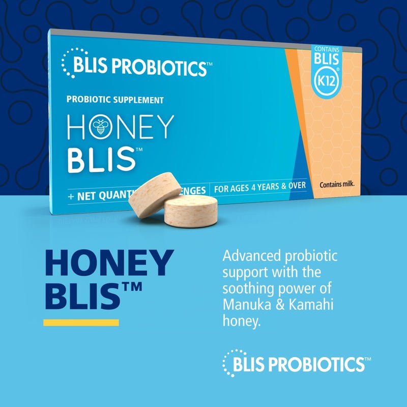 BLIS HoneyBlis Oral Probiotic Throat Lozenges with Soothing Manuka Honey K12 Probiotics (1 Billion Cfu) to Support Immunity & Soothe Sore Throats, 16 Lozenges - Image 2