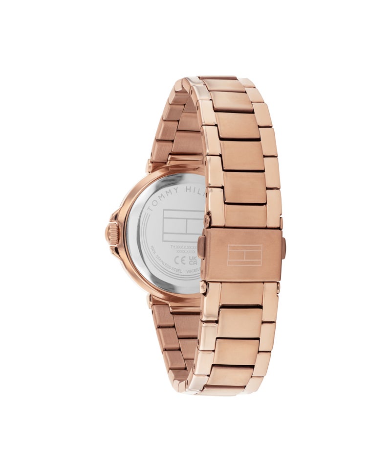 TOMMY HILFIGER Round Analog Women'S Ionic Plated Carnation Gold Steel Case  Watch - Image 2