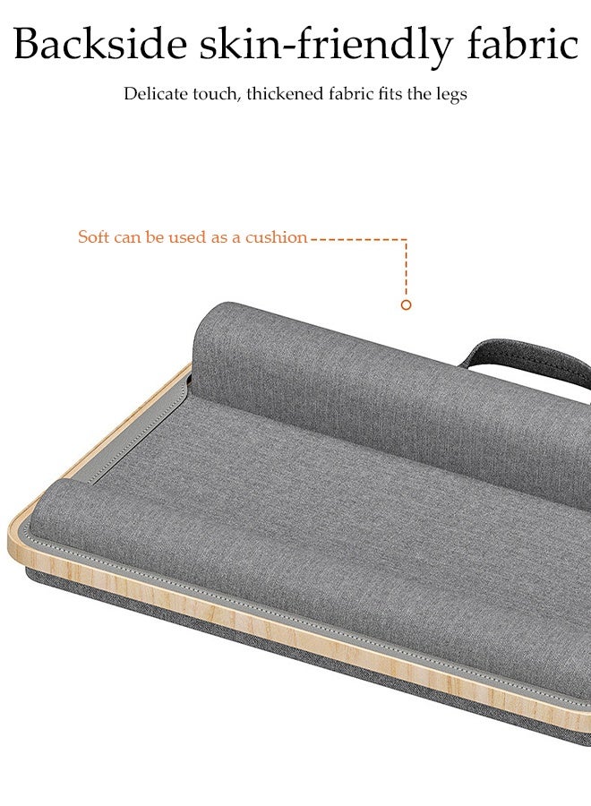 DUNISO طاولة لابتوب محمولة، طاولة لابتوب للسرير، طاولة لابتوب مع وسادة فارة ووسادة للكتف وفتحات للأجهزة ودعم للمعصم ومقبض حمل، للسرير، الأريكة، الدراسة، الكتابة، القراءة، والعمل - Image 5