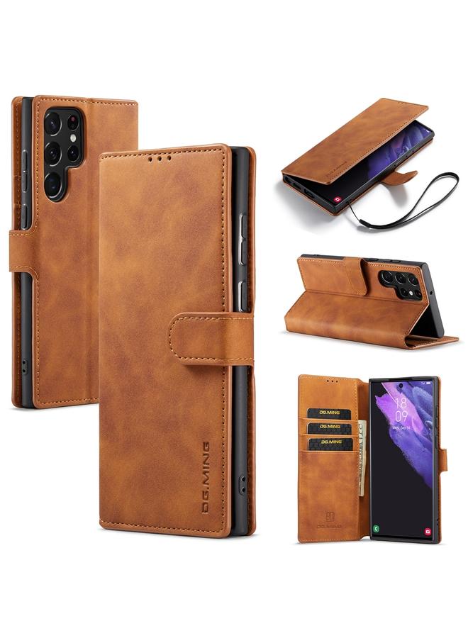 The Bros Case For Samsung Galaxy S23 Ultra 5G Retro Oil Edge Flip Leather Phone Case