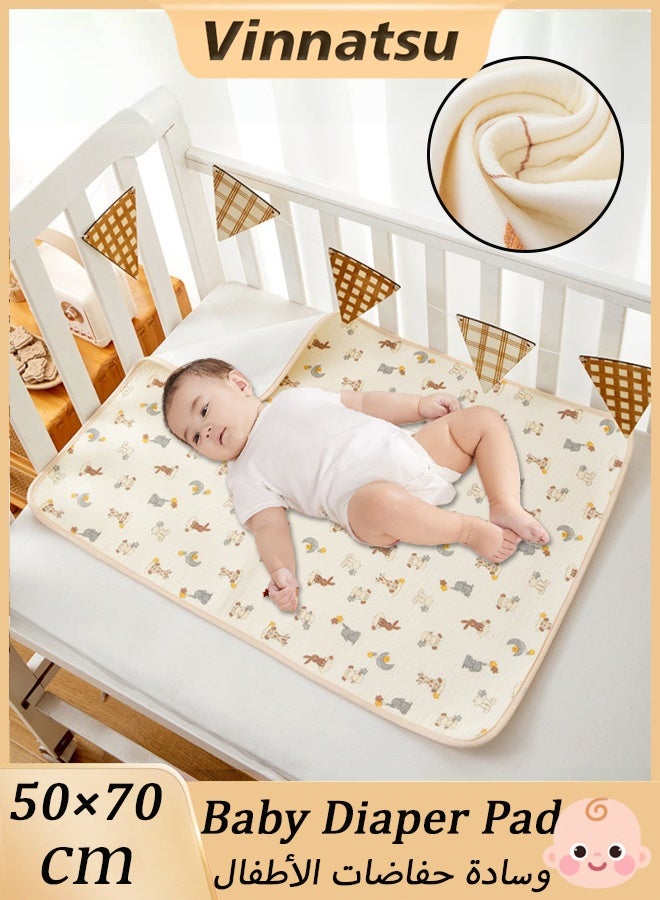 Vinnatsu Waterproof bed sheet,Baby diaper pad,Waterproof Bed Pad Washable Mattress Protector for Baby Toddler Children Pet and Adults with Incontinence by,Reusable & Washable Pee Pads 50*70cm  - Image 1