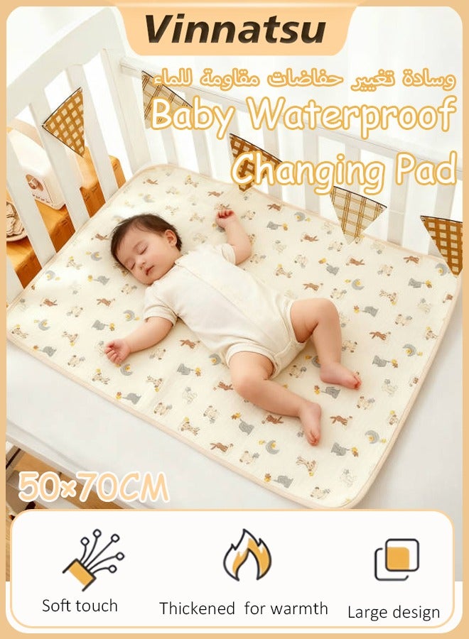 Vinnatsu Baby Waterproof Changing Pad Liners Waterproof bed sheet  - Quilted Thicker Ultra Soft Changing Table Cover Liners for Baby Toddler Children Pet and Adults - Durable & Easy to Clean -  50×70 CM - Image 1